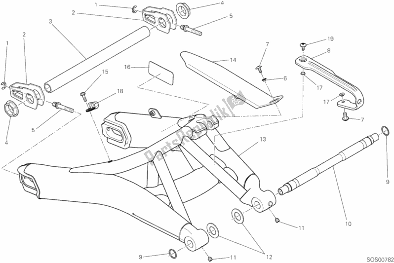 Wszystkie części do Forcellone Posteriore Ducati Scrambler Sixty2 USA 400 2017